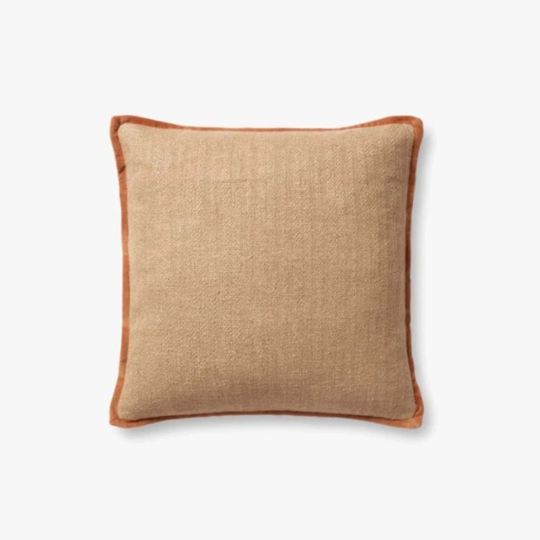 Amber Lewis X Loloi Aveline Pillow-Natural/Rust: Available at City Home PDX