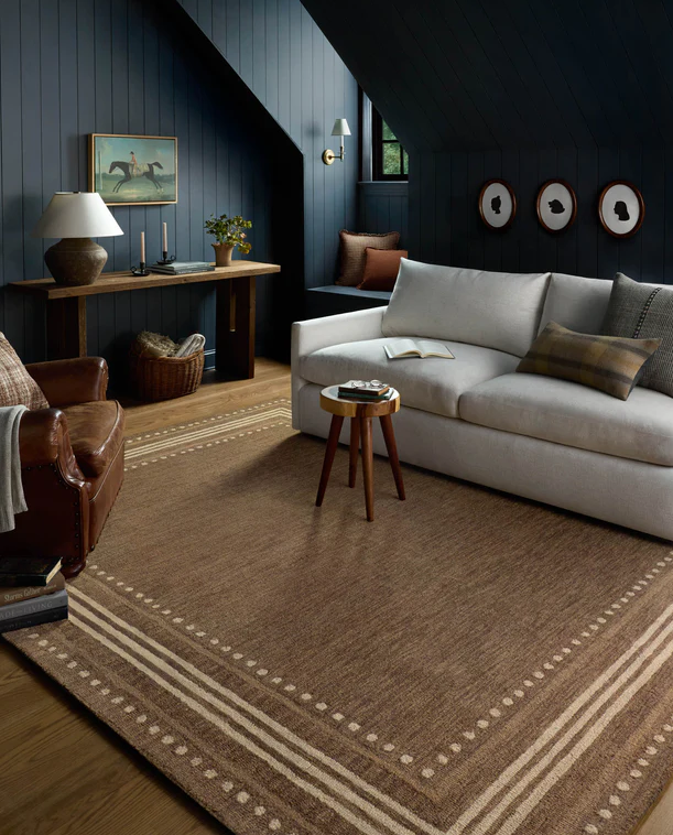 Chris Loves Julia X Loloi Alfie Rug in Bark/Natural: Product Style View