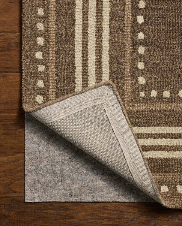 Chris Loves Julia X Loloi Alfie Rug in Bark/Natural: Product Backing View