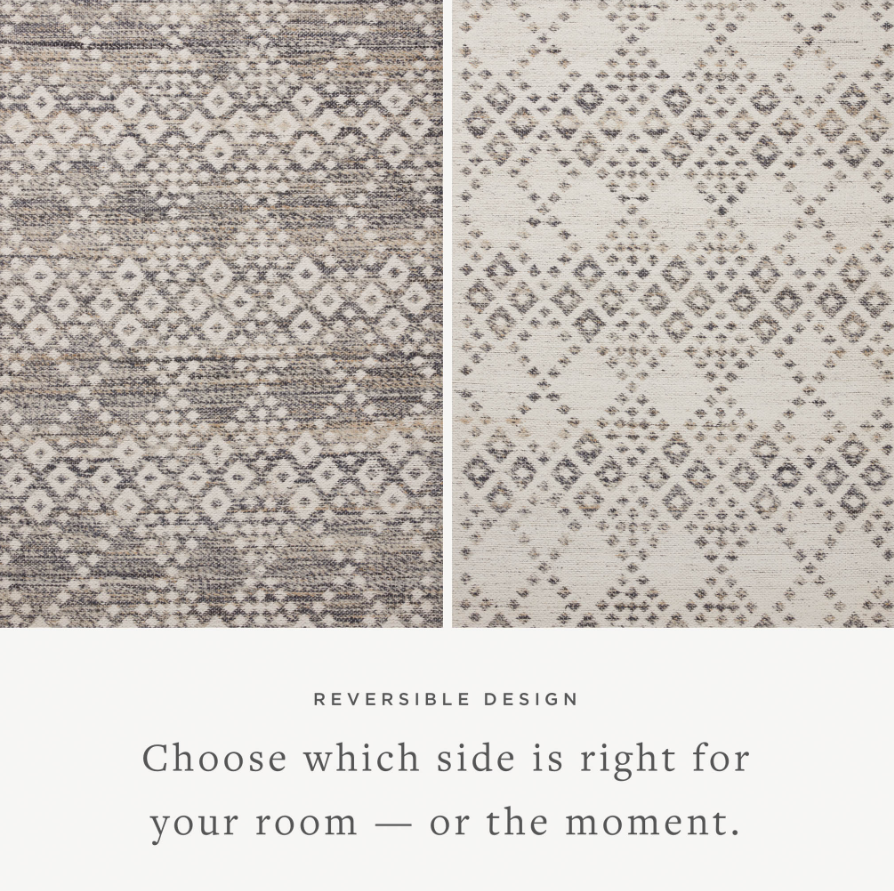 Angela Rose Rivers Rug in Denim/Ivory: Reversible Design Product View