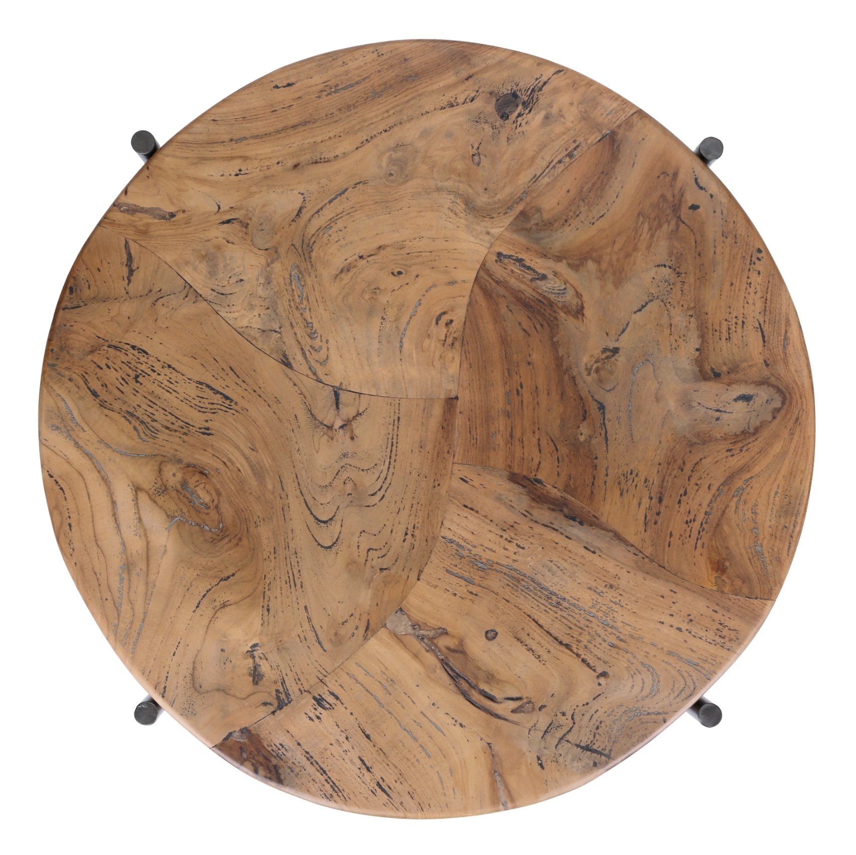 Bardo Reclaimed Teak Side Table: Tabletop View