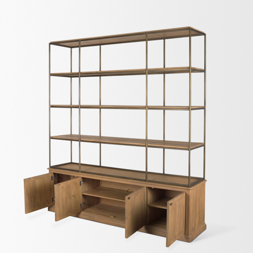 Baron 4-Door Shelving Unit: Open Doors Product View