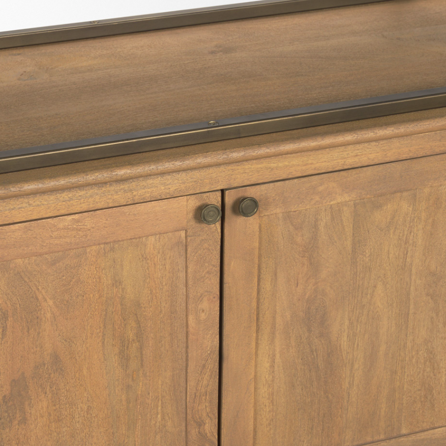 Baron 4-Door Shelving Unit: Iron Hardware View