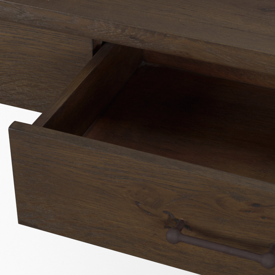 Belford Console Table: Open Pull-Out Drawer View