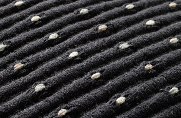 Black Woven Pouf: Product Texture View