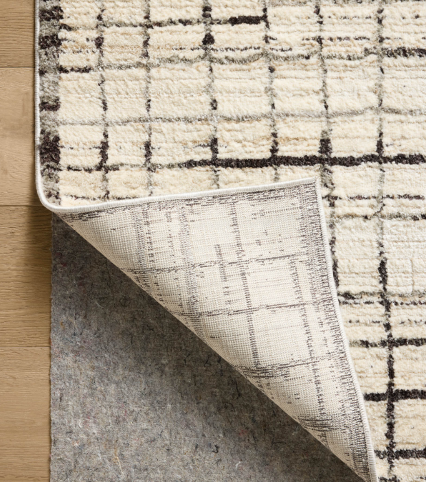 Jeremiah Brent X Loloi Bleecker Rug in Ivory/Charcoal: Product Backing View