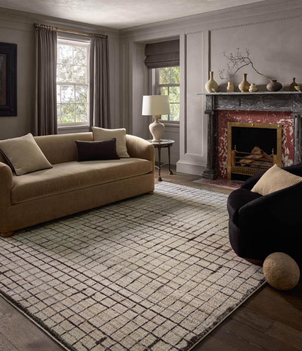 Jeremiah Brent X Loloi Bleecker Rug in Ivory/Charcoal: Product Style View