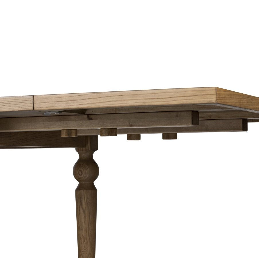 Blinn Extension Dining Table: Underneath Breadboard Extension View