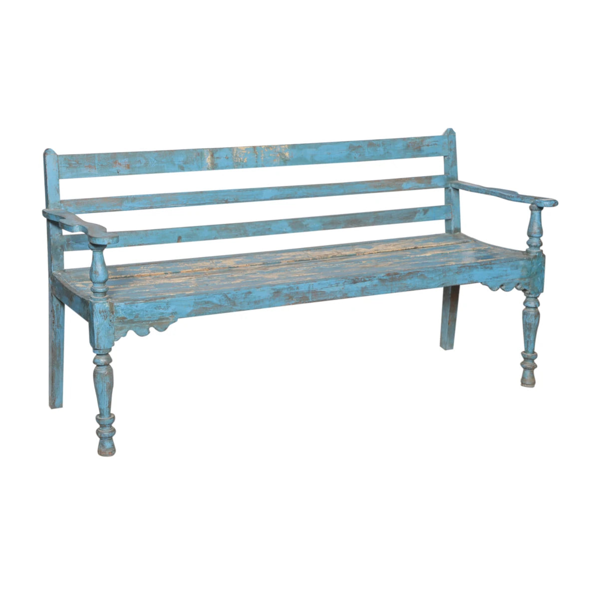 Distressed Blue Bench-Style D: Product View