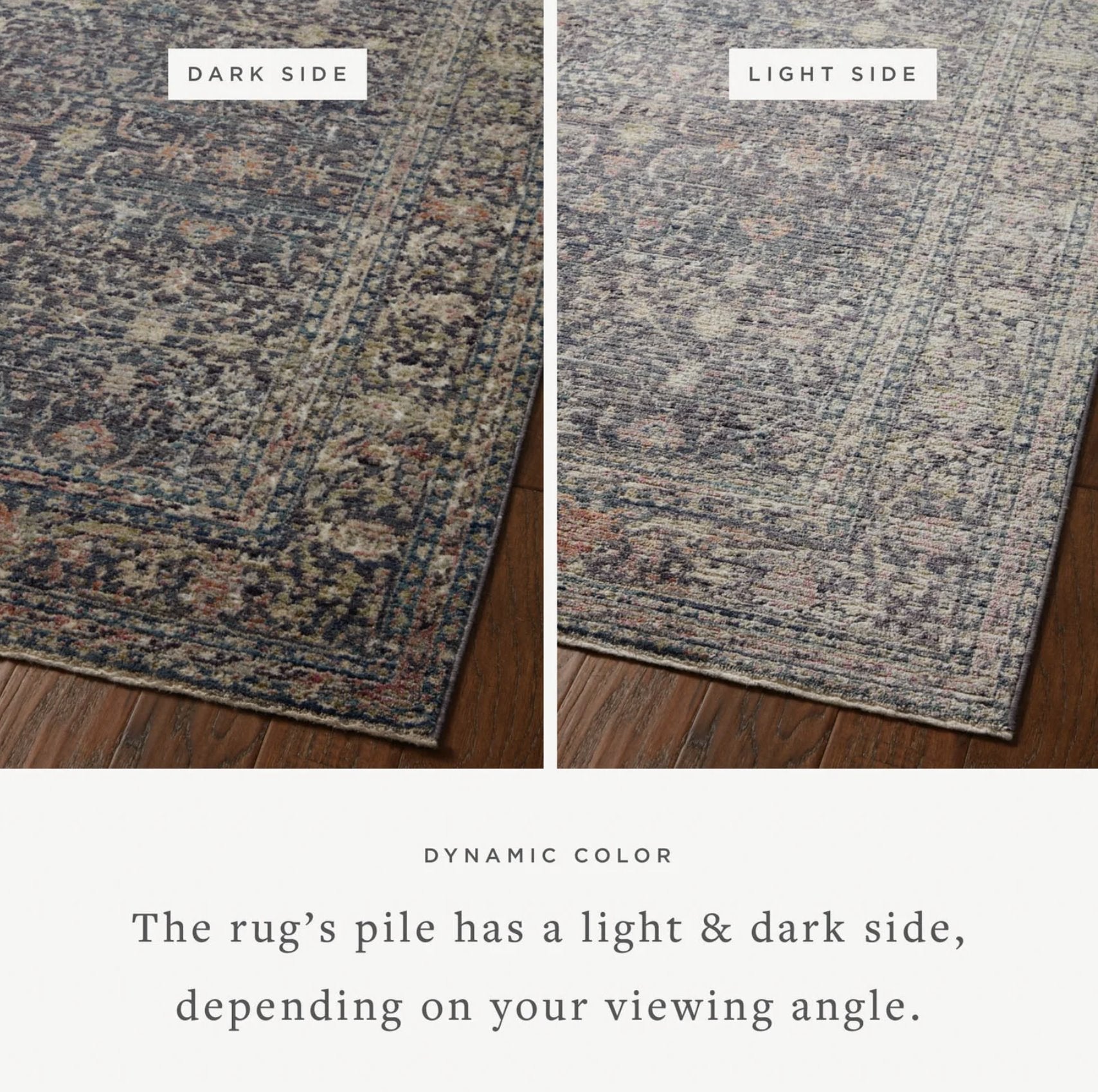Jean Stoffer x Loloi Bradbury Rug in Midnight/Multi: Light Difference View