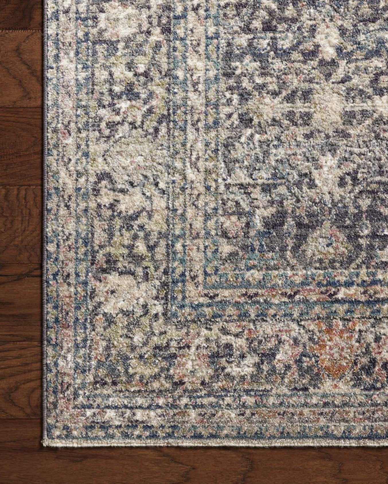 Jean Stoffer x Loloi Bradbury Rug in Midnight/Multi: Product Corner View