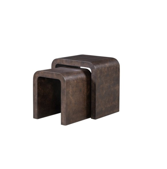 Brea Nesting Tables in Chocolate burl: Product View