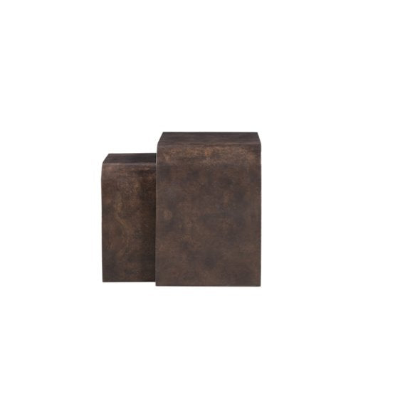 Brea Nesting Tables in Chocolate burl: Product Side View