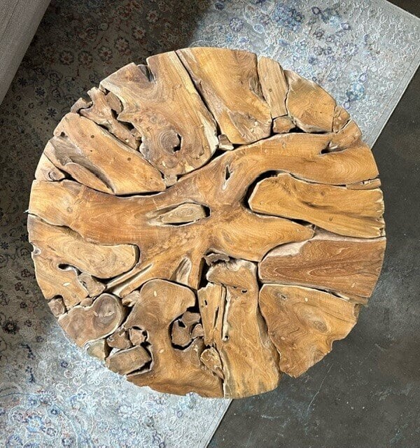 Bruno Reclaimed Teak Coffee Table: Tabletop View
