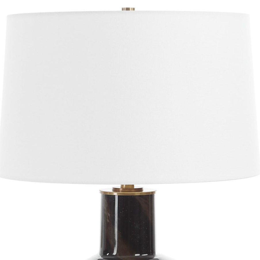 Buchanan Table Lamp: White Linen Shade View