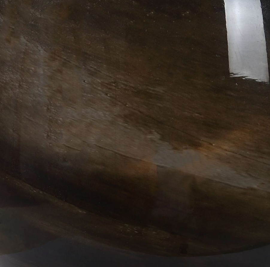 Buchanan Table Lamp: Up-Close Smokey Charcoal Glass View