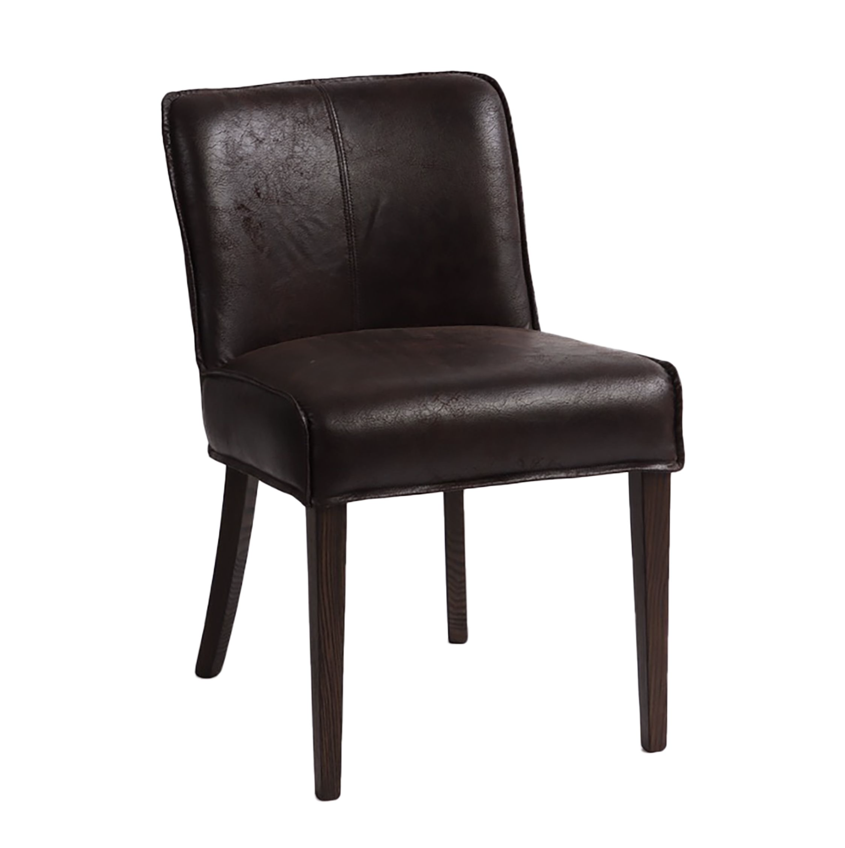 Buddy 20" Dining Chair-Dark Brown Leather: Available at City Home PDX