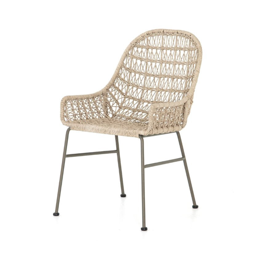 Bandera Outdoor Woven Dining Chair in Vintage White: Available at City Home PDX