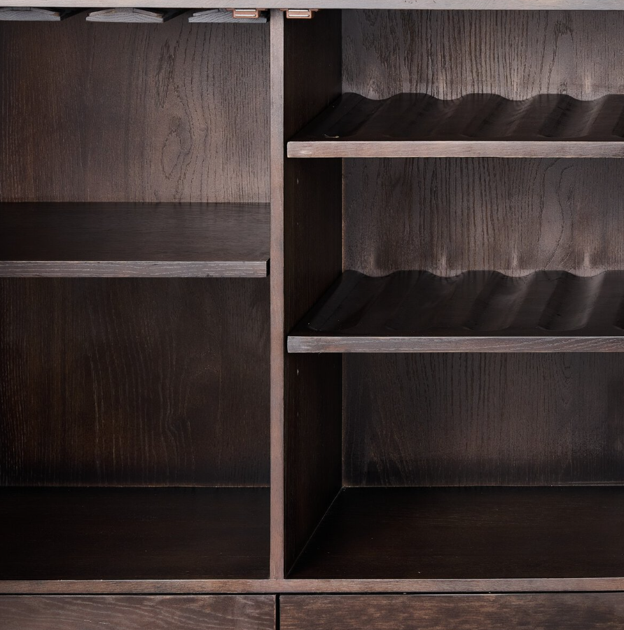 Amber Lewis x Four Hands Bari Bar Cabinet: Product Storage View