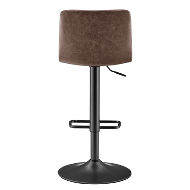 Bruce Swivel Bar Stool-Toasted Dark Brown: Product Back View