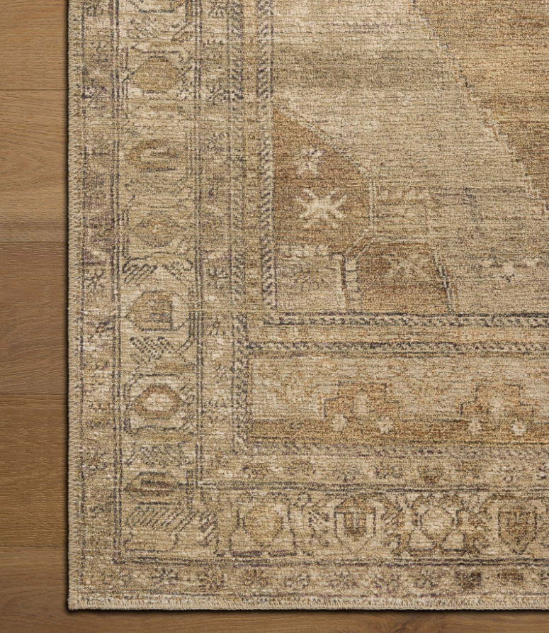 Amber Lewis X Loloi Cambria Rug in Taupe/Antique Bronze: Up-Close Product Pattern View