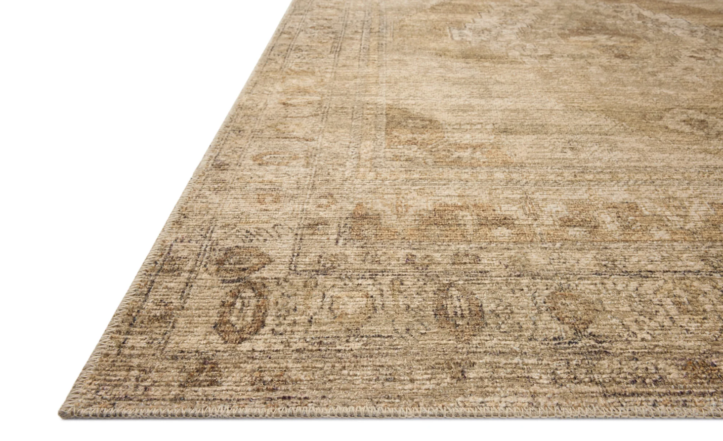 Amber Lewis X Loloi Cambria Rug in Taupe/Antique Bronze: Product Pile Height View