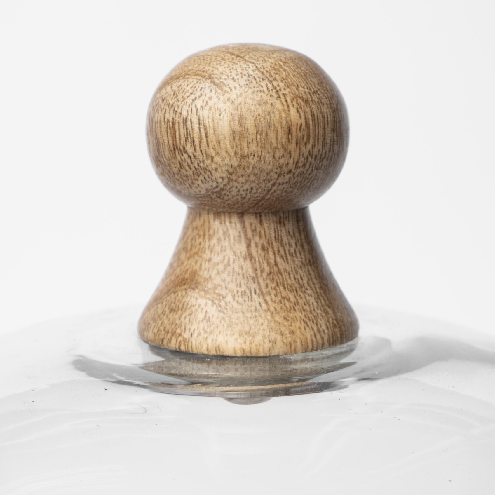 Campana I Small Glass Cloche: Wooden Knob