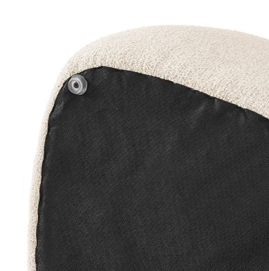 Carlese Small Ottoman in Palladian Beige: Plastic Glides View