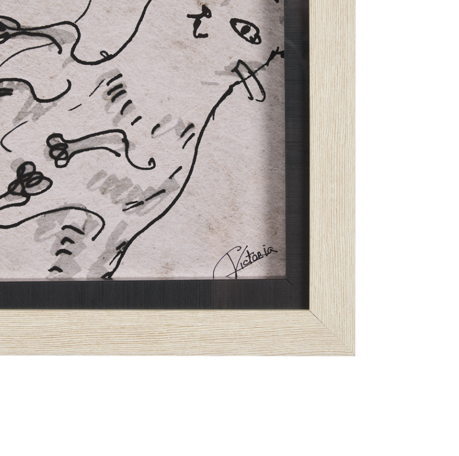 Cat Sketch Art Print: 2nd Product Corner View