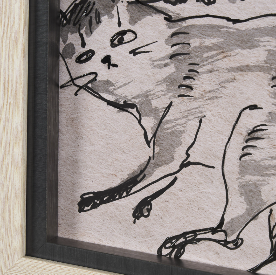 Cat Sketch Art Print: Matted Print View