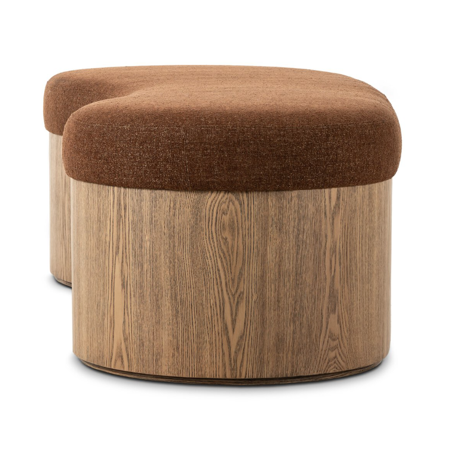 Celeste Accent Bench-Crypton Wayfarer Sienna: Product Side View