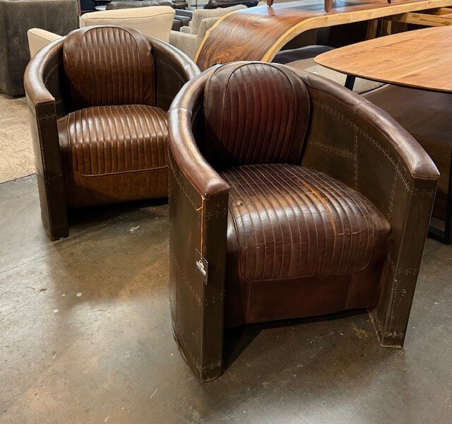 Channel Back Leather Chair: Available at City Home PDX