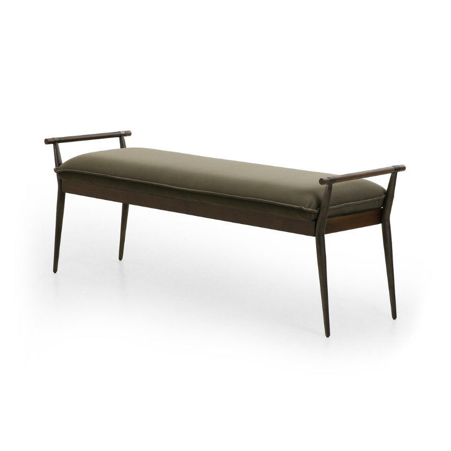 Charlotte Bench-Modern Velvet Loden: Product View