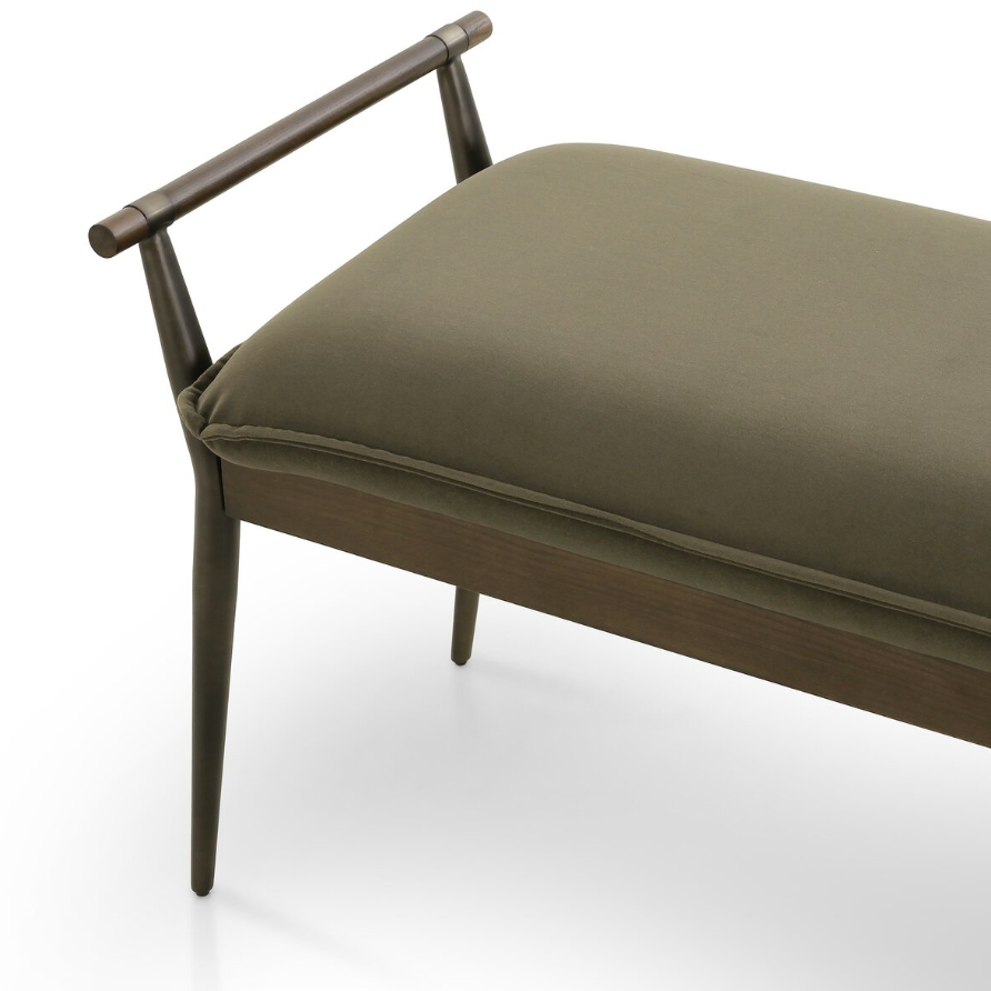 Charlotte Bench-Modern Velvet Loden: 2nd Up-Close Product View