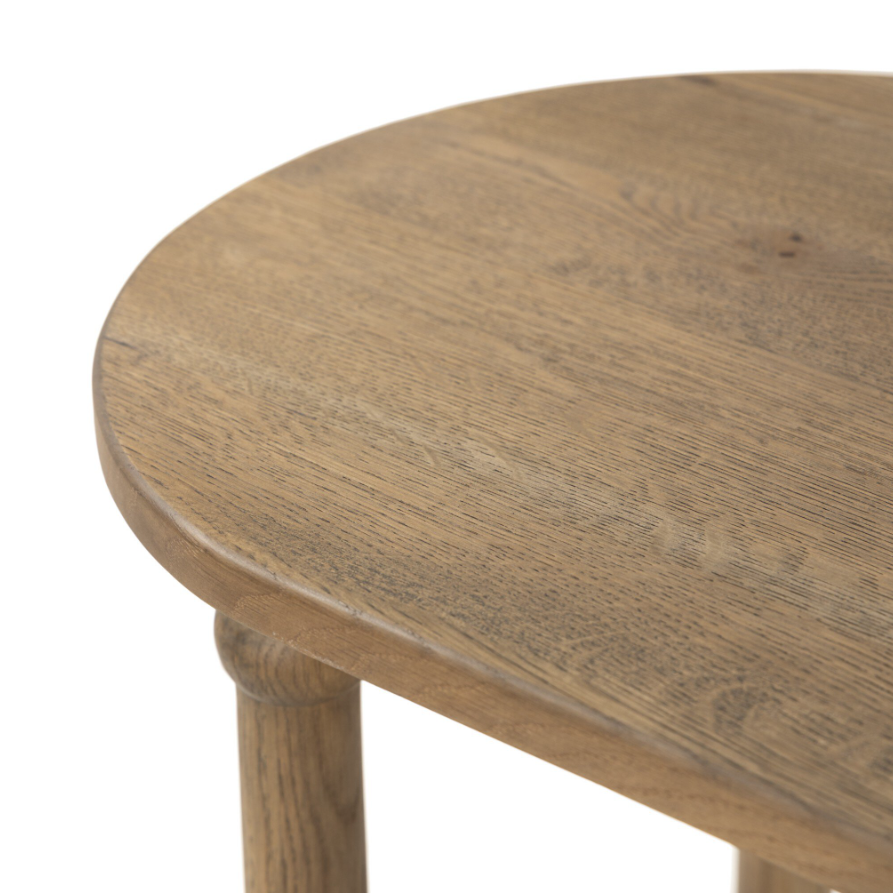Amber Lewis X Four Hands Charnes End Table: Up-Close Tabletop Corner View