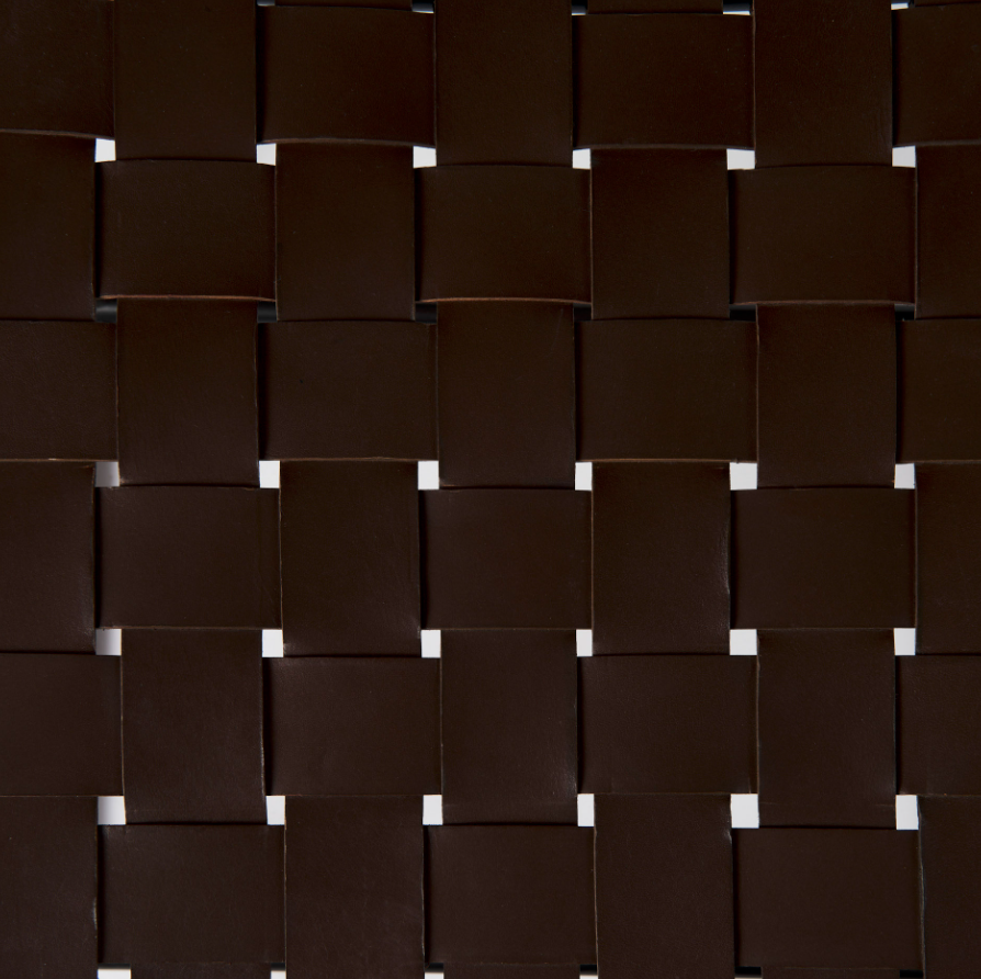 Clarissa Woven Stool-Brown Leather: Leather Seating View