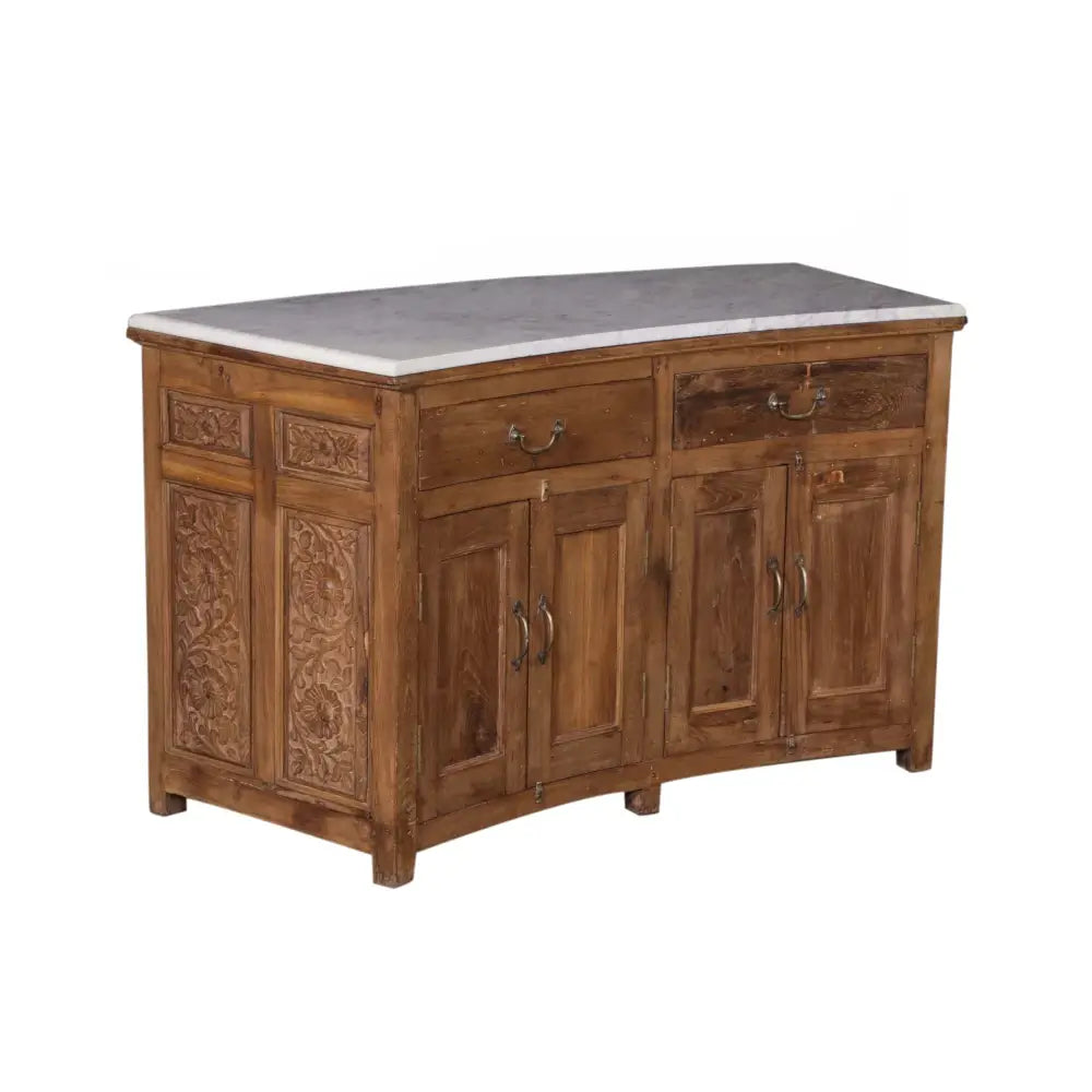 Artisan Counter Table with Marble: Back Product View