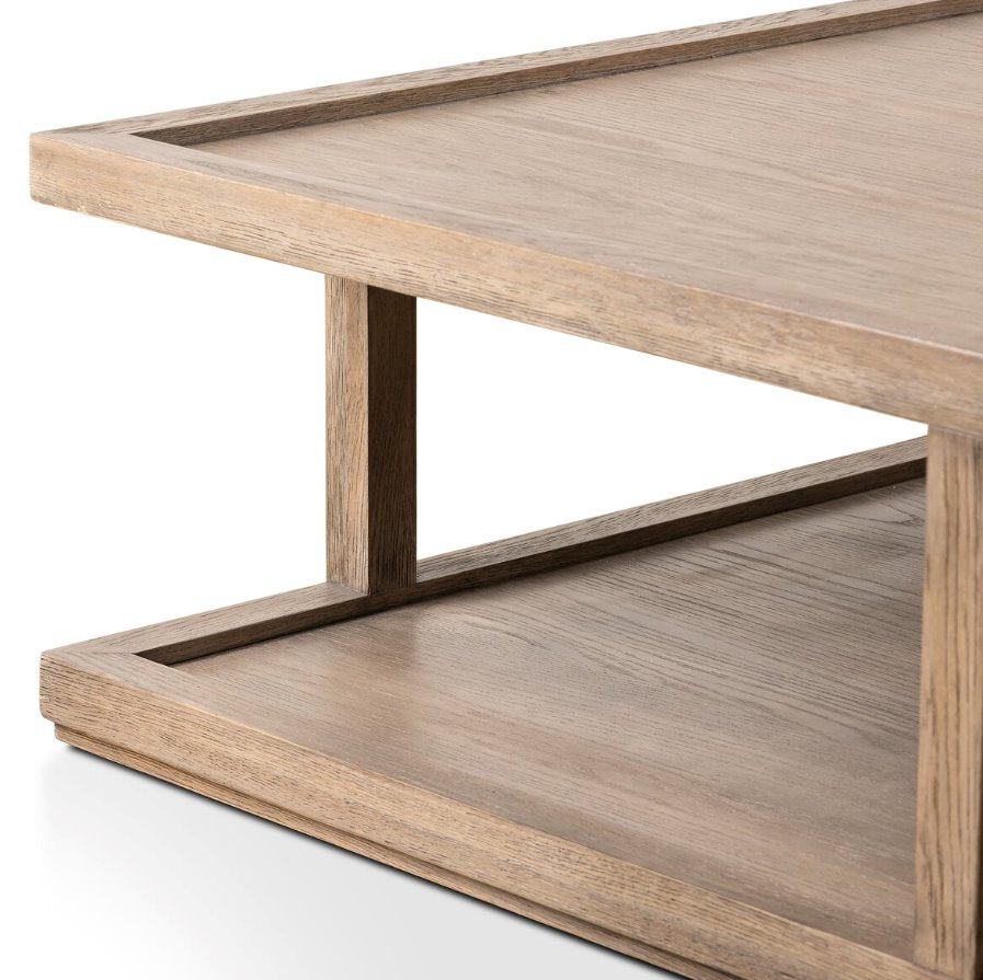 Charley Coffee Table in Warm Natural Oak Veneer: 2nd Product Corner View