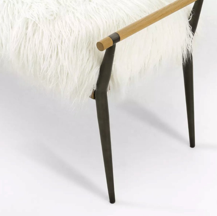 Charlotte Bench: Steel Tapered Legs View