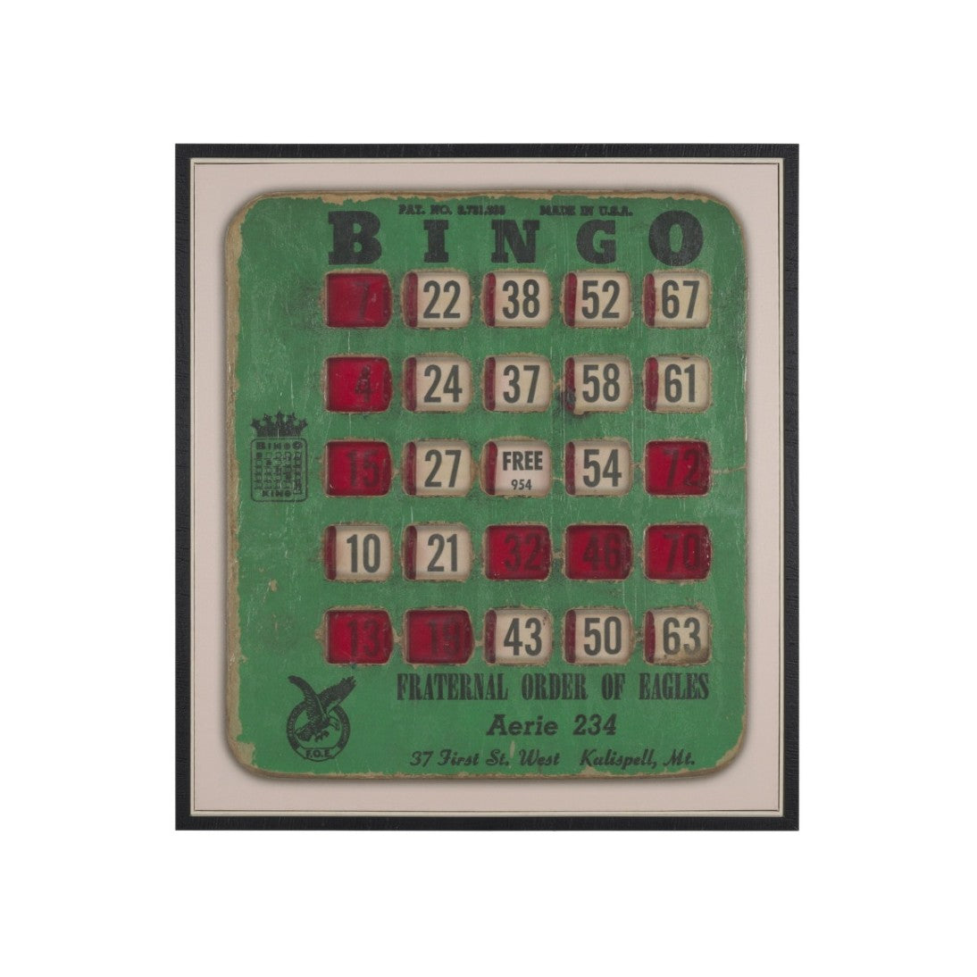 Chasing Numbers Bingo Card Wall Art-Style I: Available at City Home PDX
