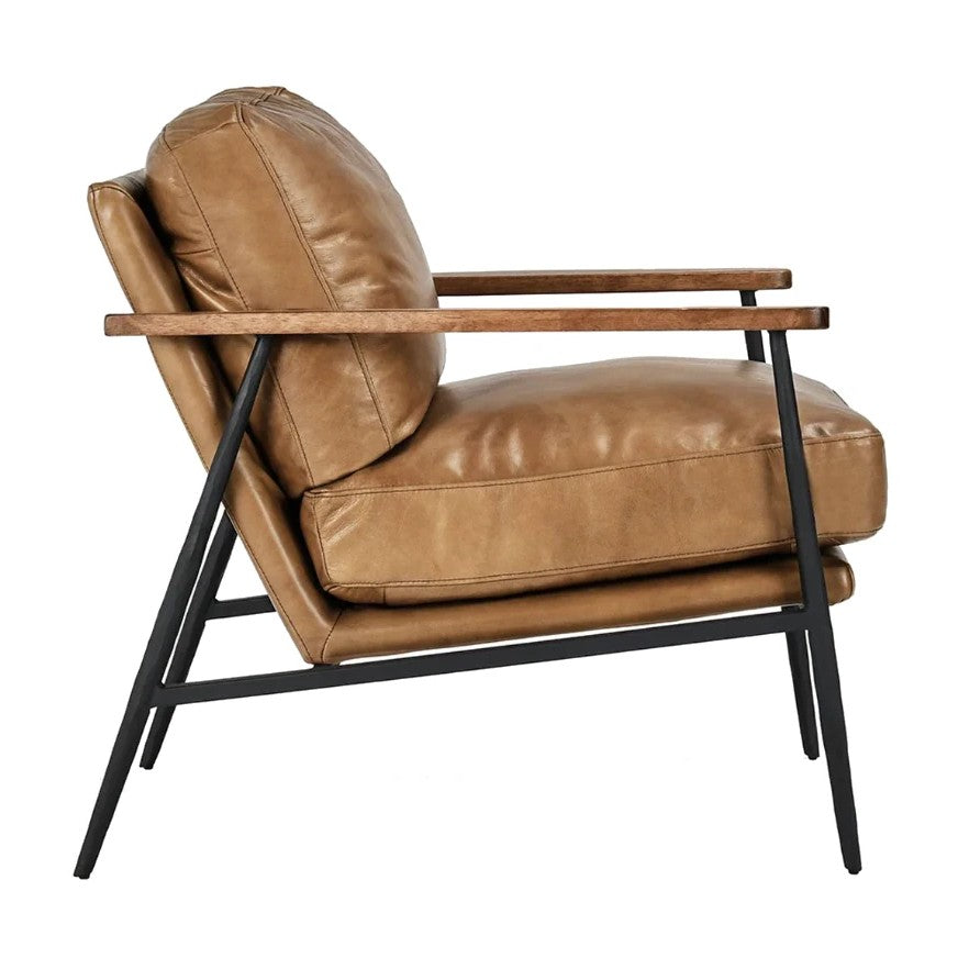 Christopher Club Chair--Adobe Tan: Product Side View