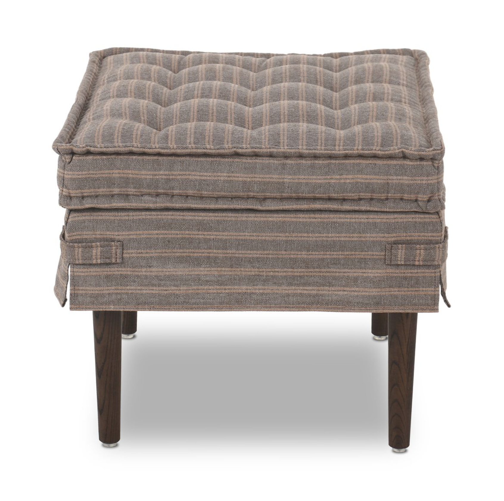 Amber Lewis X Four Hands Cole Small Ottoman-Rodin Bark: Product Side View