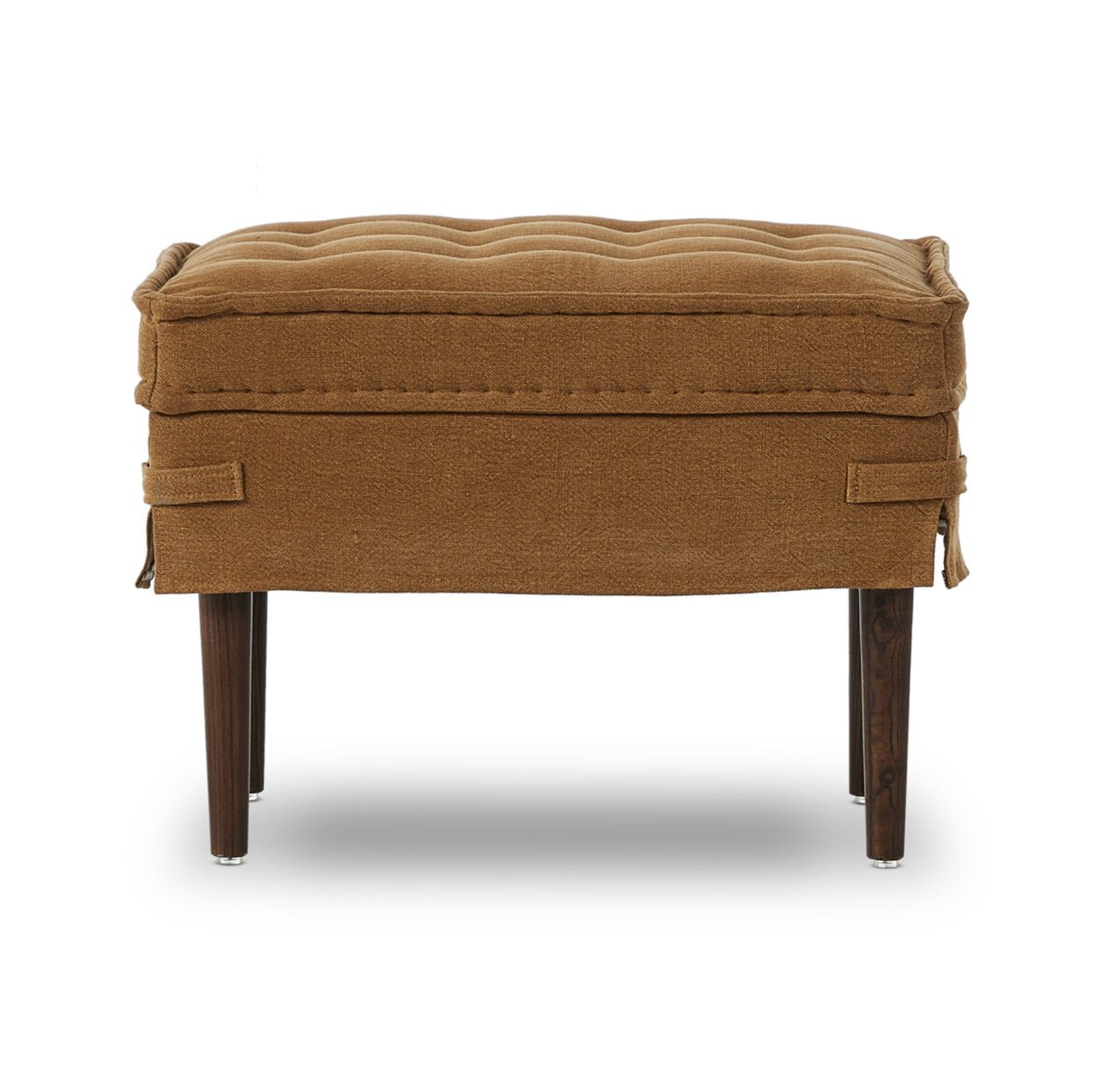 Amber Lewis X Four Hands Cole Small Ottoman-Broadway Gilt: Available at City Home PDX