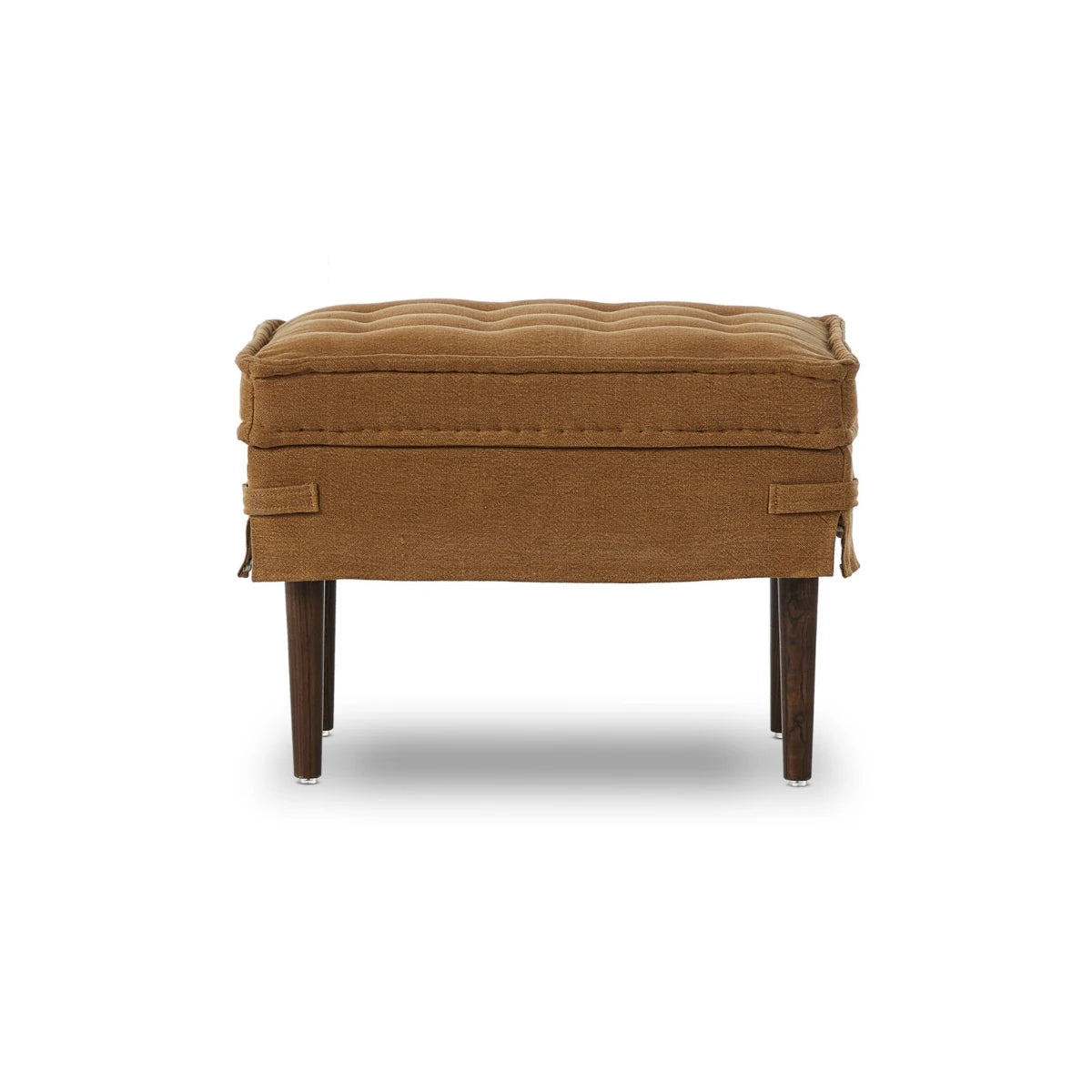 Amber Lewis X Four Hands Cole Small Ottoman-Broadway Gilt: 2nd Product Side View
