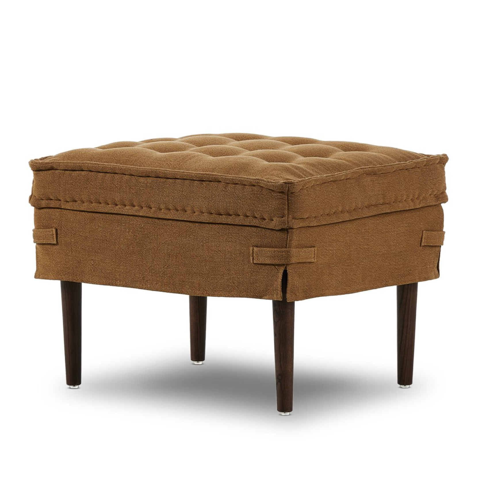 Amber Lewis X Four Hands Cole Small Ottoman-Broadway Gilt: 2nd Product Quarter View