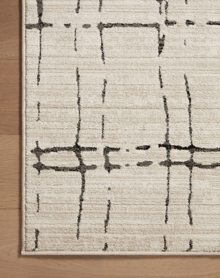 Darby Rug in Sand/Dark Grey: Up-Close Product Pattern View