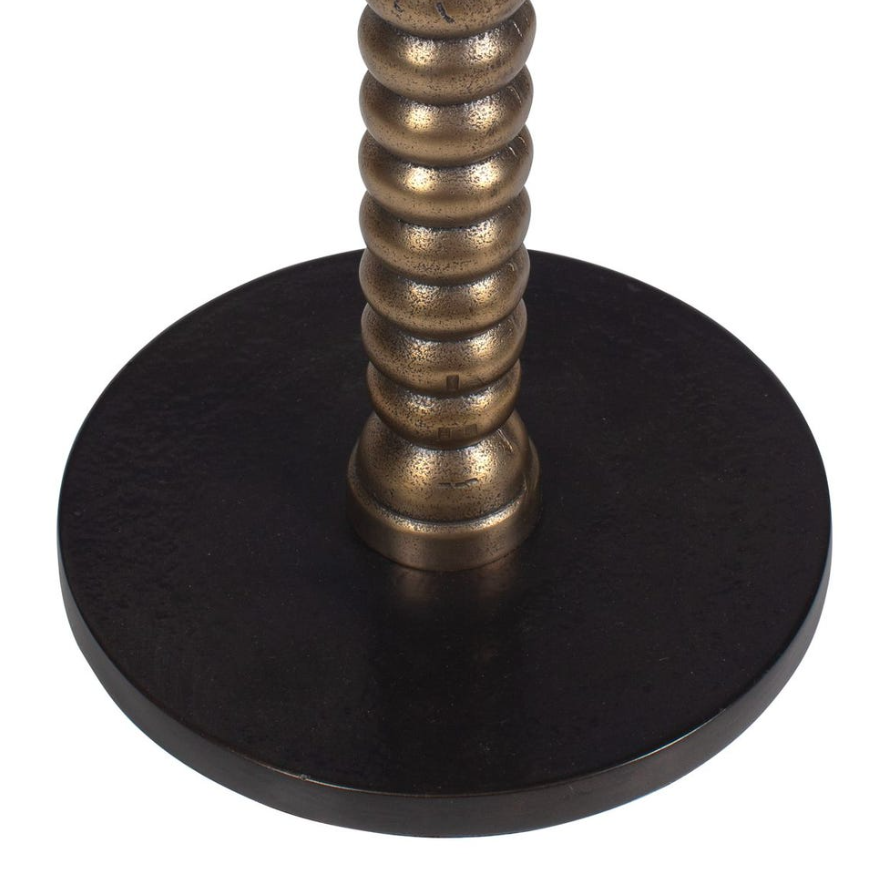 Dark Bronze Accent Table: Up-Close Product Base View