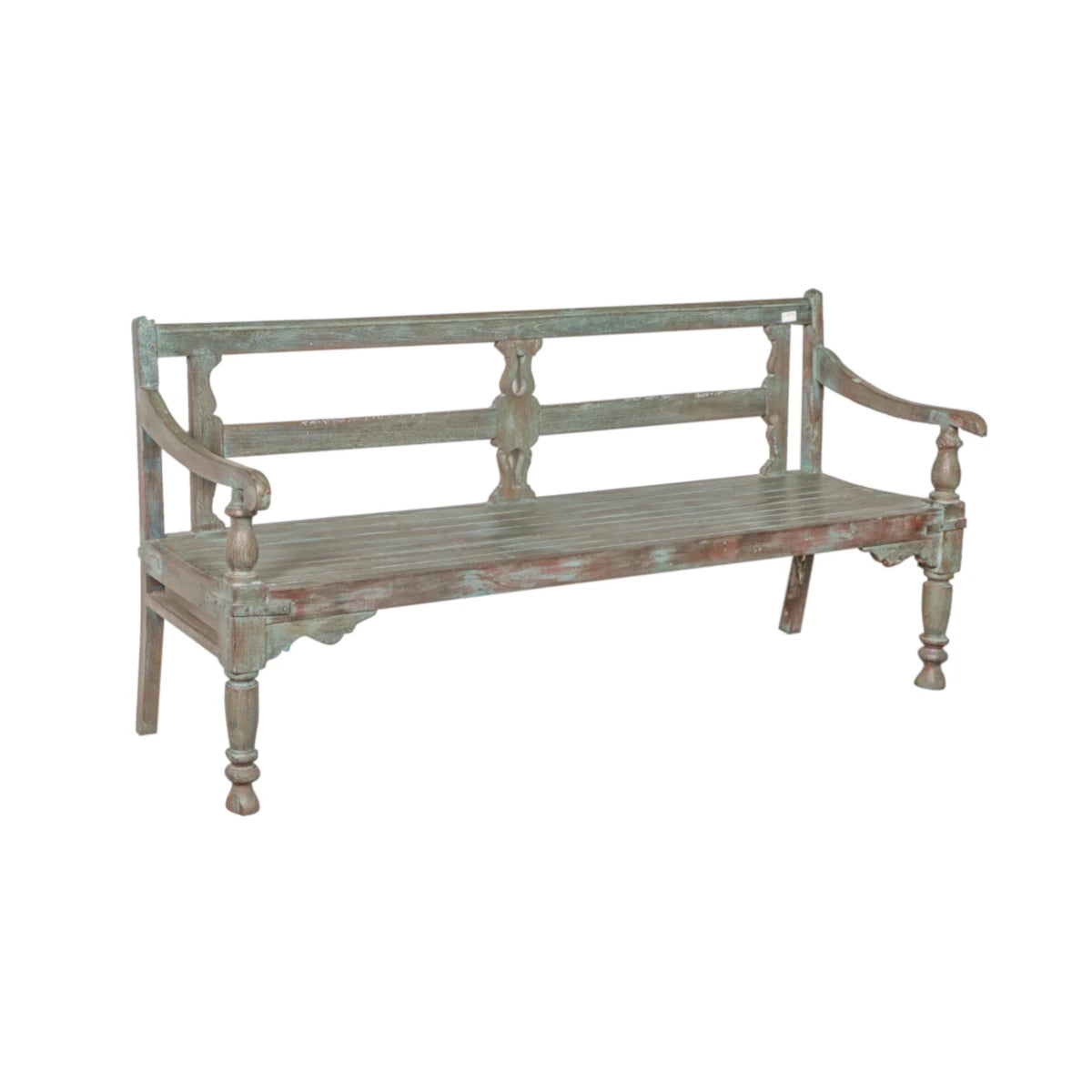 Distressed Blue Bench-Style A: Available at City Home PDX