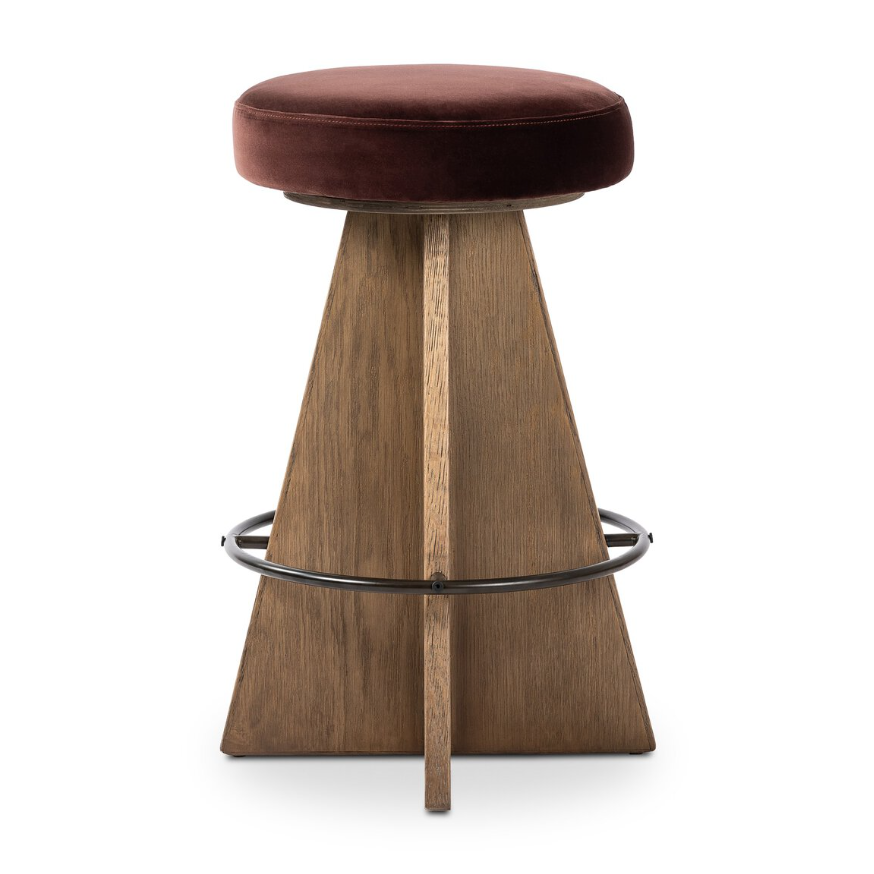 Damon Swivel Counter Stool-Surrey Plum: Available at City Home