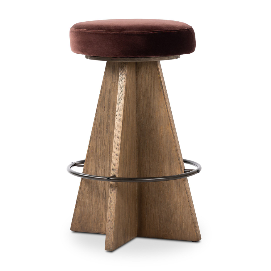 Damon Swivel Counter Stool-Surrey Plum: Product View